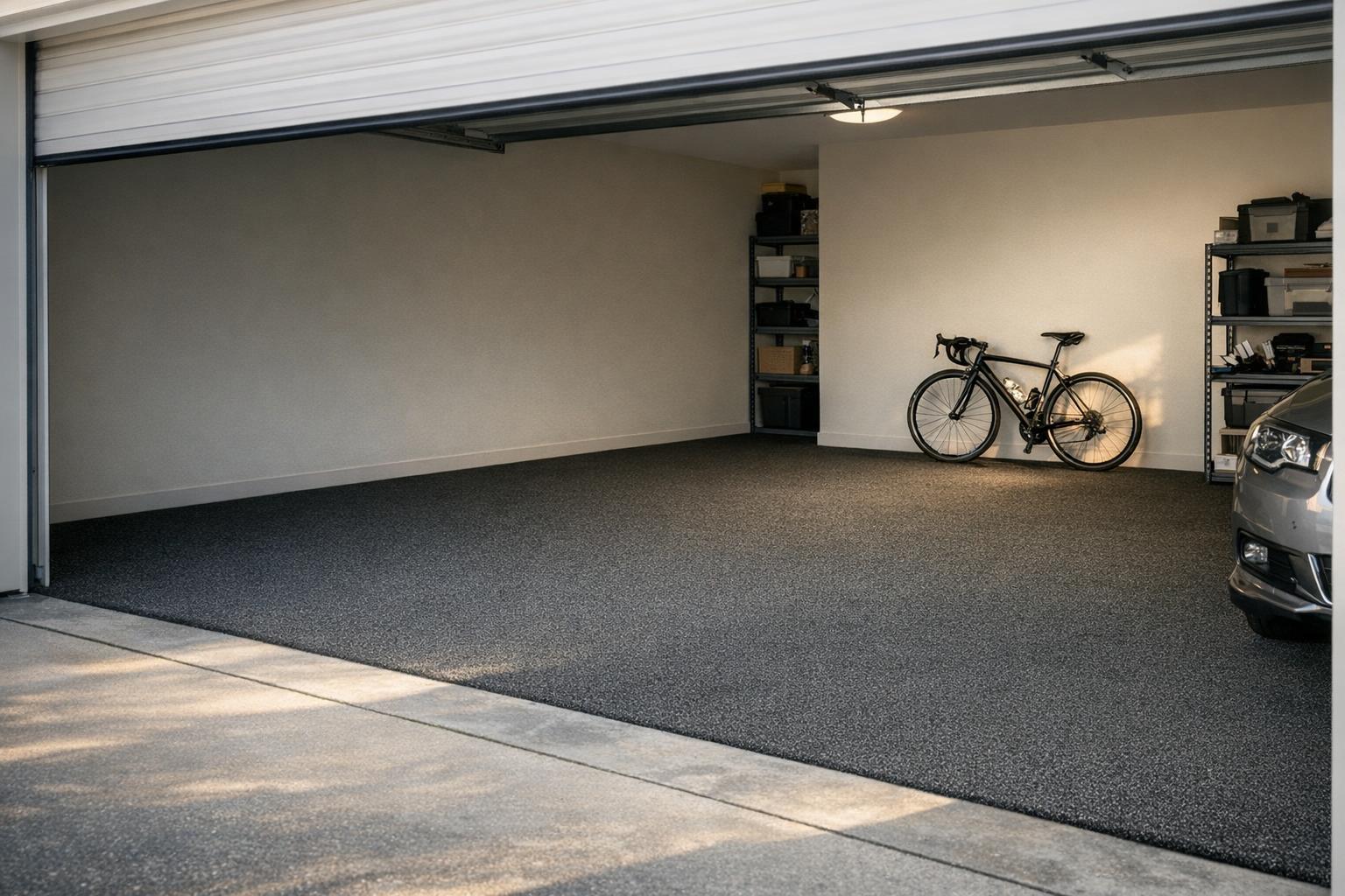 Garage carpet installed in a Christchurch double garage